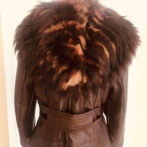 🔥✨Anna Biagini Brown/Faux Fur Leather Coat✨🔥🔥🔥🔥🔥🔥🔥🔥
